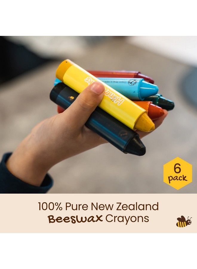 Honeysticks ألوان شمع العسل 100% نقية - أقلام شمع عملاقة للأطفال والرضع - آمنة للأطفال وغير سامة - أقلام شمع للأطفال من عمر 24 شهر - ألوان غذائية - سهلة الاستخدام والإمساك - مصنوعة يدويًا - عبوة 6 قطع - Image 3