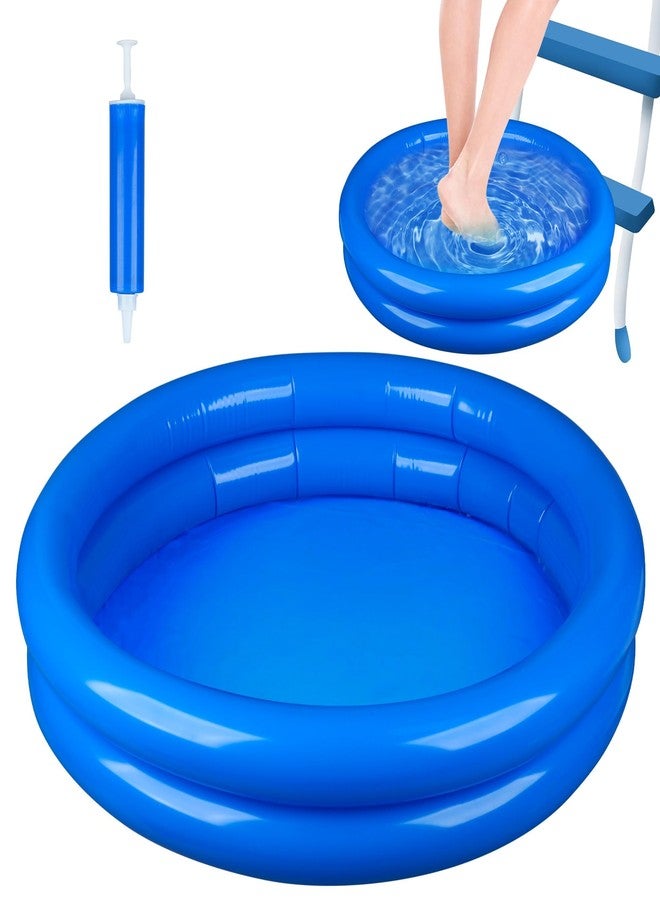 Fairooth Inflatable Pool Foot Bath Basin Swimming Pool Foot Soaking Bath Basin Foot Wash Basin Tub for Pools Entry Ladder Portable Foot Bath Tray with Pump for Above Ground Pools Accessories, 2 Pack - Image 1