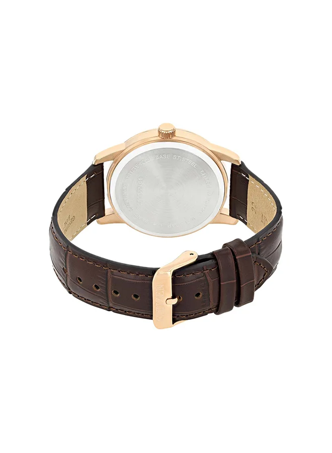 CITIZEN Men's Analog Round Shape Leather Wrist Watch AK5003-05A - 42 Mm
