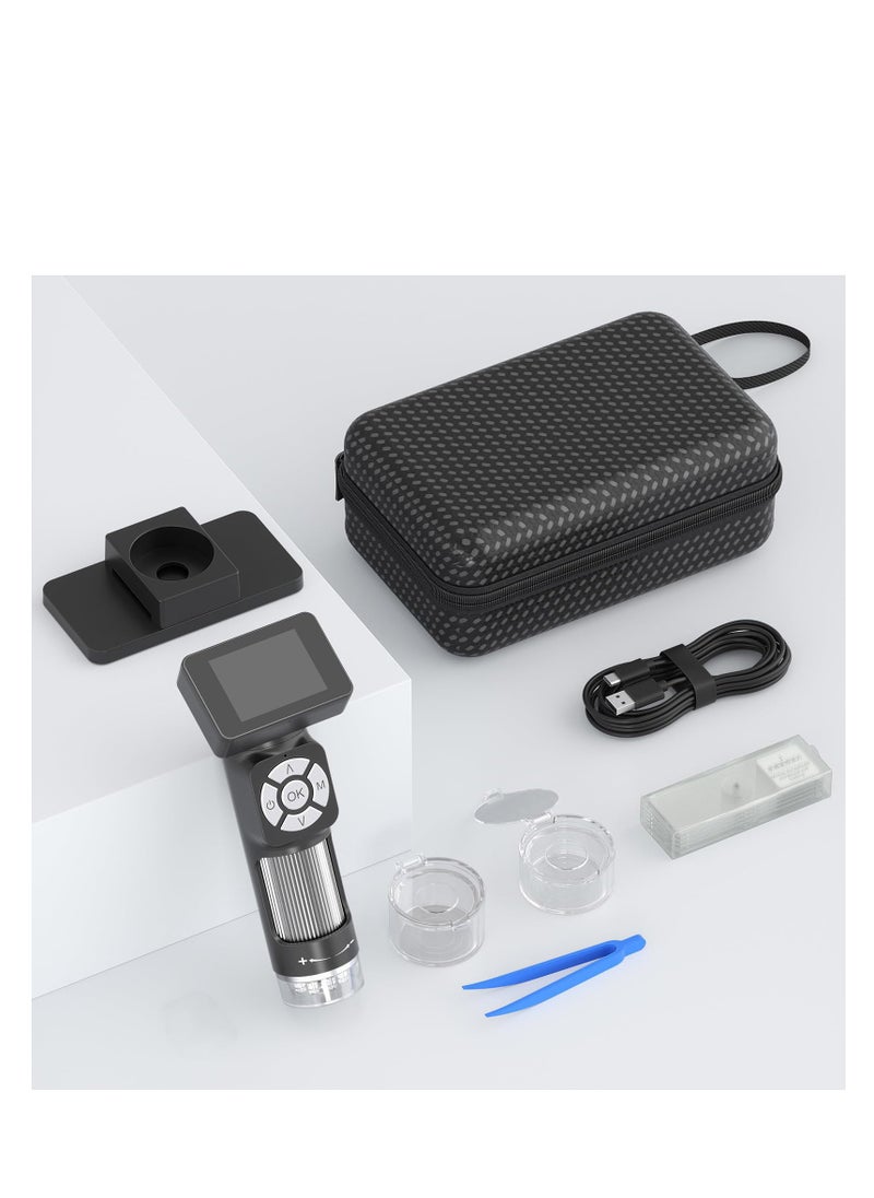 Generic - Portable Pocket Microscope Kit, Mini Handheld Digital Microscope 500X with 8 Adjustable LED Lights and 2" LCD Screen, Pocket Microscope Kit for Kids and Adults, Windows PC Compatible - Image 1