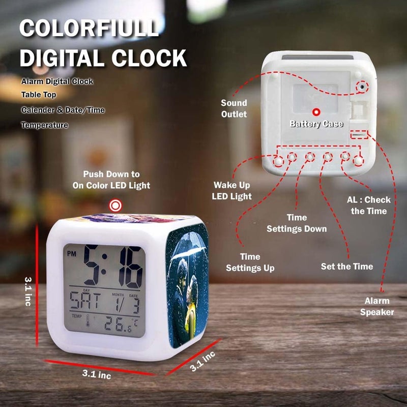 Chaher Sublimation Wholesale LED Digital Clock Colorful Plastic Cube 4 Sides Sublimation Blank Digital Clock Automatic Sensor Date Temperature - Image 2