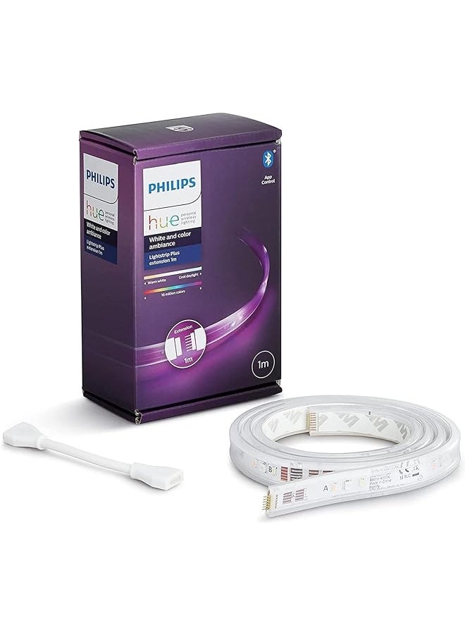 Philips Hue Bluetooth Smart Led Lightstrip Plus V4 Apr 1M Base Kit White And Colour Ambiance Bluetooth And Zigbee Compatible Hue Bridge Optional Works With Alexa And Google Assistant  - Image 1
