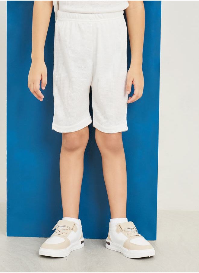 Styli - Waffle Knit Hooded T-Shirt & Shorts Set - Image 1
