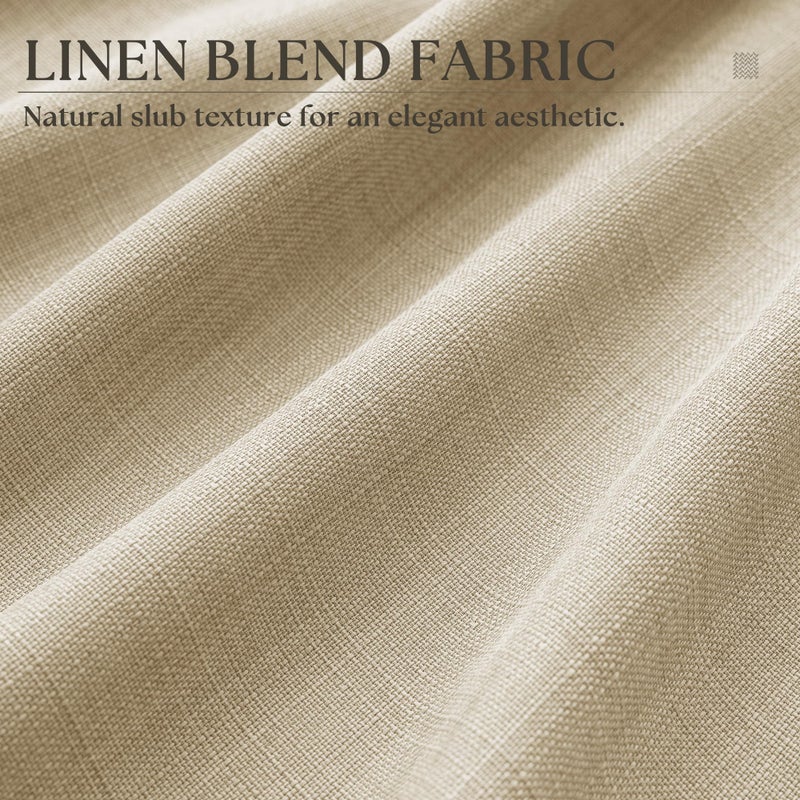 DUKIYO Beige Sand Linen Curtains 86 Inches Long 2 Panels Set for Living Dining Room Grommet Semi Sheer Linen Drapes Boho Farmhouse Oatmeal Tan Floor to Ceiling 86 Inch Length Curtains for Bedroom 52x86 - Image 4