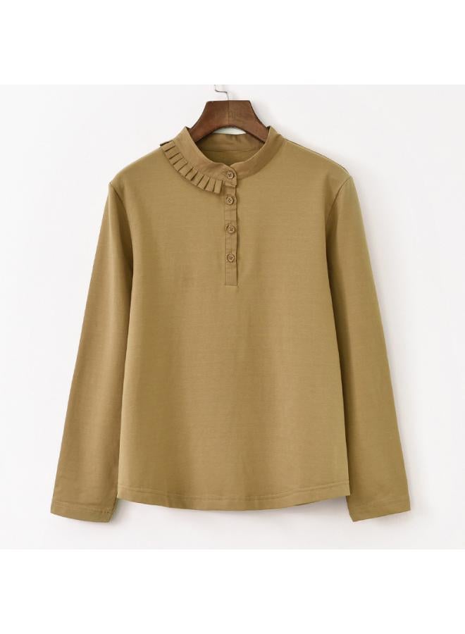 Artistic Women's Clothing New Early Spring Bottoming Shirt Women's Outer Wear Design Lace Long Sleeve T-shirt Women's All-match Top 