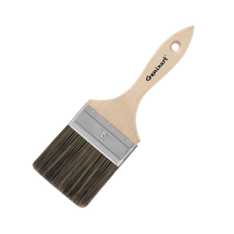 Double Thick Chip Paint Brush Wood Stain Brushes for Painting Walls and Fence Staining Wooden Handle Masonry Paintbrush for Varnish Paste Gesso and Limewash 3 inch