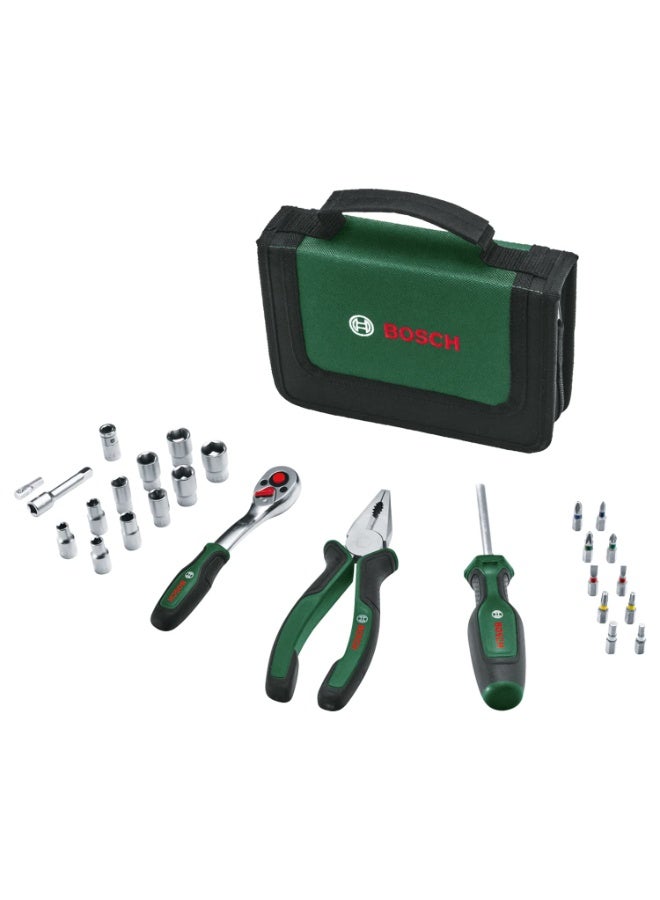 بوش BOSCH 26-Piece Home & Garden Mobility Tool Set Durable, Ergonomic, And Portable For All Your DIY Tasks - Image 1
