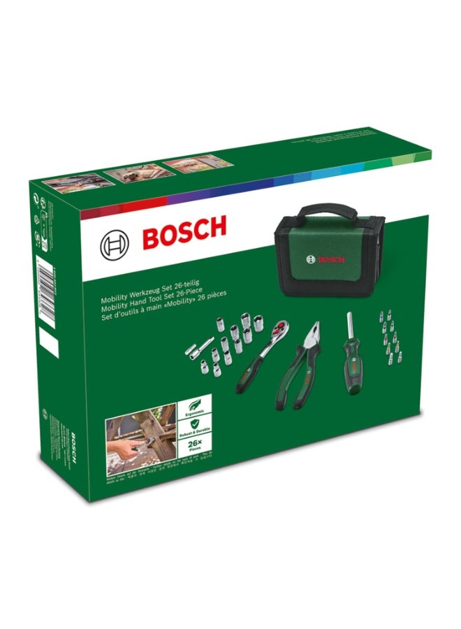 بوش BOSCH 26-Piece Home & Garden Mobility Tool Set Durable, Ergonomic, And Portable For All Your DIY Tasks - Image 4