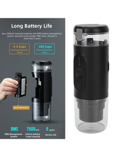 Generic Portable Espresso Maker, 20 Bar 12V Car Coffee Machine, Compact Electric Hand Coffee Maker, USB Rechargeable, Heats in 3-4 Minutes, Ideal for Camping and Hiking.  - Image 5