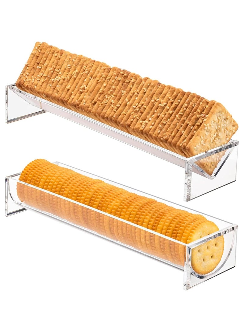 Clear Cracker Serving Tray, Acrylic Dessert Table And Rectangular Cracker Holder for Serving Trays, Acrylic Food Display Cracker Serving Stand for Home, Party & Charcuterie Board Platter - Image 1