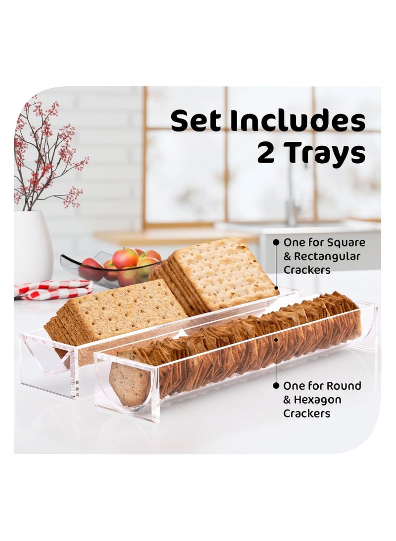 Clear Cracker Serving Tray, Acrylic Dessert Table And Rectangular Cracker Holder for Serving Trays, Acrylic Food Display Cracker Serving Stand for Home, Party & Charcuterie Board Platter - Image 5