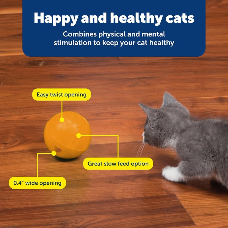 PetSafe SlimCat Interactive Feeder Ball - Orange, Adjustable Portions, BPA-Free Plastic, Slow Feeder for Cats - Image 5