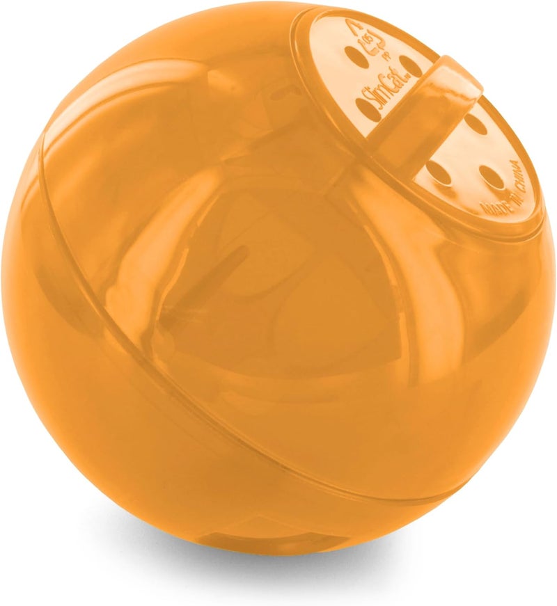 PetSafe SlimCat Interactive Feeder Ball - Orange, Adjustable Portions, BPA-Free Plastic, Slow Feeder for Cats - Image 1