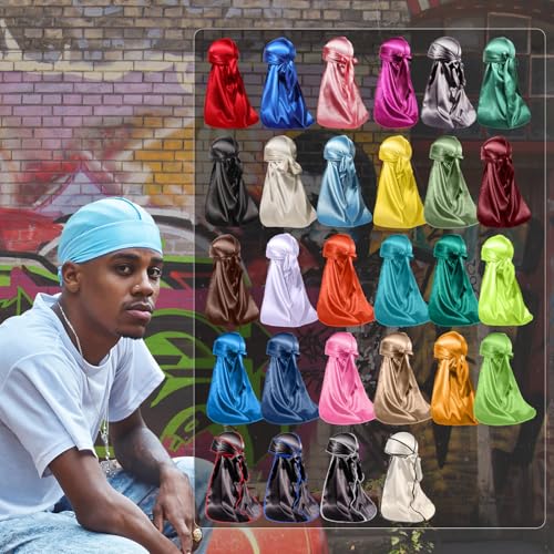 ForceWave Silky Durag for Men Wave Cap Satin Dorag for Men Women 360 Wave White - Image 5