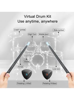 M MIAOYAN Virtual Air Drum Set, Electronic Somatosensory Drum Kit with Foot Pedal, Drumsticks, Speaker and LED Light, Electronic Drum Kit for Kids Adults Beginners  - Image 3