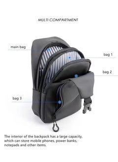 Skycare Skycare Sling Crossbody Bag Small Shoulder Backpack for Men Waterproof Slim Chest Bags Casual Daypack for Travel Cycling  - Image 3