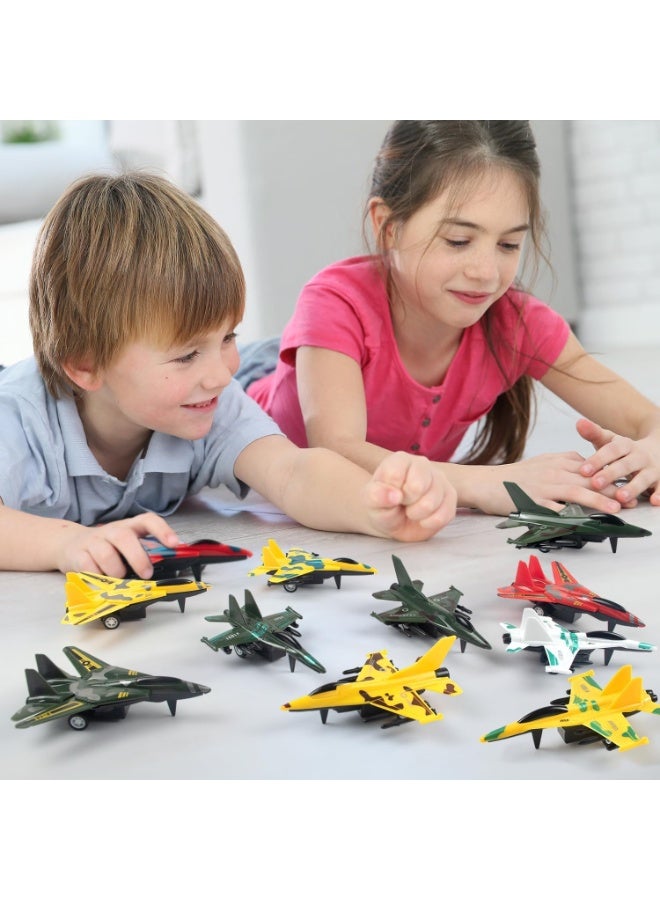 SYOSI Pull Back Airplane Toys, Fighter Jet Plane Playset, Airplane Party Favors and Kids Toy for Boys, Plane Themed Toys for 3 Year Olds, Birthday Gifts, Stocking Stuffers, Classroom Prizes, 12 Pack - Image 5