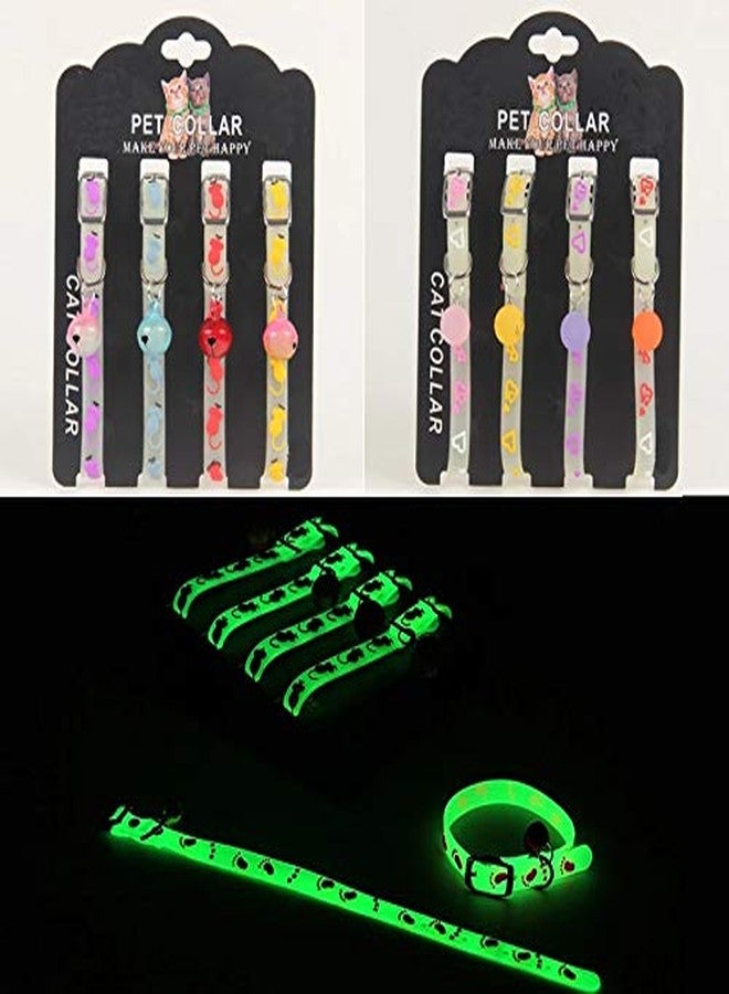 Petlicious & More Cat Kitten Reflective Adjustable Collar Safety Buckle with Bells Cat Radium Adjustable Collar with Bell for Puppy/Kitten (Color May Vary) Pack of Four - Image 2
