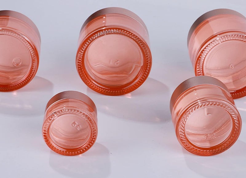 Healthcom 10 Packs 15g15ml Empty Jars Pink Glass Cosmetic Jar Pot Bottles with Rose Gold Lids Cosmetic Container Refillable Eye Cream Jar Pot Vials for Makeup Lotion Face Eyeshadow Lip Balms - Image 4