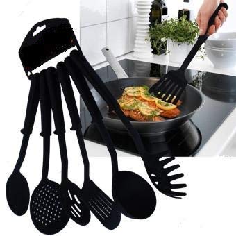 EASY SHOPE Nylon Kitchen Serving Spoon/Tool Set, 6-Piece, Black - Image 2