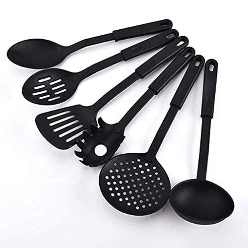 EASY SHOPE Nylon Kitchen Serving Spoon/Tool Set, 6-Piece, Black - Image 3