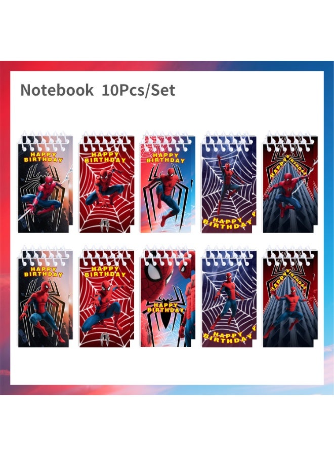 مانجيشان مجموعة دفاتر سبايدرمان لعيد الميلاد عدد 10 للأطفال هدية قرطاسية للحفلات 10×6 سم 24 صفحة