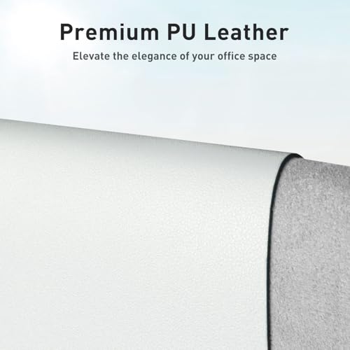Aothia Leather Desk Pad Protector Mouse Pad Office Desk Mat NonSlip PU Leather Desk Blotter Laptop Desk Pad Waterproof Desk Writing Pad for Office and Home Barely Grey 36 x 17 - Image 3