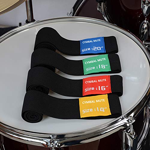 OriGlam 4pcs Drum Cymbal Mute, Practice Silencer Dampener, Cymbal Mute Circle Ring Drum Set, Practice Silencers (14,16,18,20 Inch) - Image 4