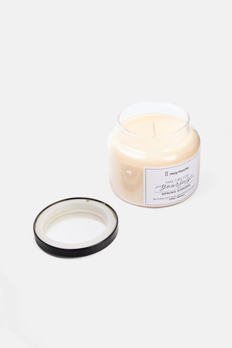 Muy Mucho Take Time For Yourself Spring Garden Candles 240g, Beige/Black  - Image 2