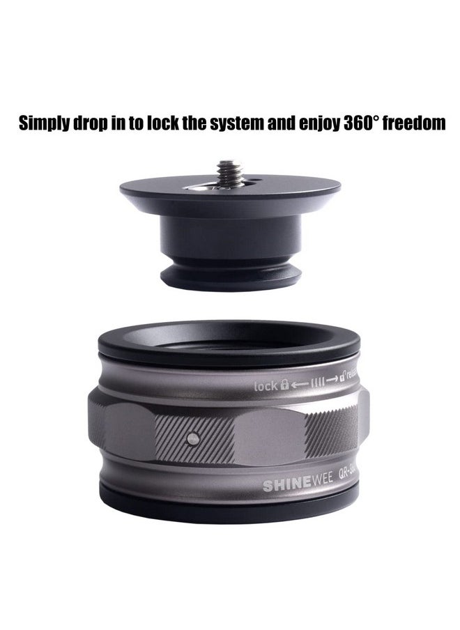 SHINEWEE - Move Quick Release System360° Drop In Quick Mount Gimbal Slidercompatiable Dslr Cameramirrorless Cameragimbal Camcorderball Headtripodmonopod For Video Photography - Image 1