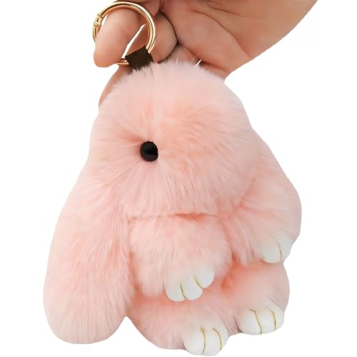 Qivorimith Keychain,Key Chains Women Cute Rabbit,Car keyrings leather handbags(Pink) - Image 1