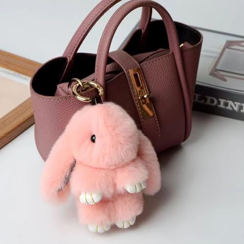 Qivorimith Keychain,Key Chains Women Cute Rabbit,Car keyrings leather handbags(Pink) - Image 5