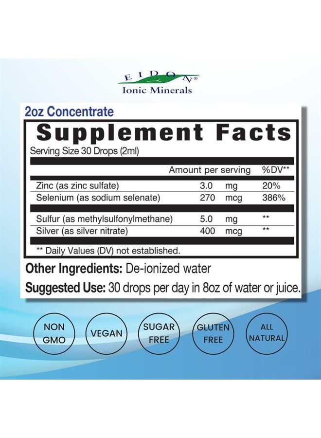 Eidon Ionic Minerals Eidon Immune Support Liquid Concentrate - Immune Booster, Support & Maintain a Healthy Immune System, All-Natural, Bioavailable, Ionic, Vegan, No Preservatives or Additives - 2 Ounce Bottle - Image 2