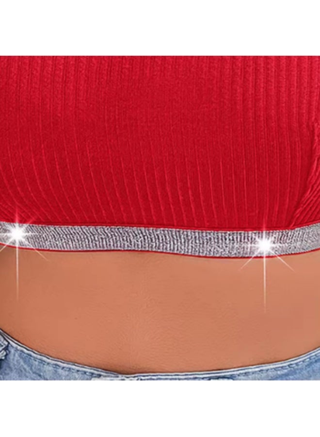 Lightweight sport bra Anti-Sagging Big Chest Shows Small Outer Wear Push-Up Backless Bra with Silver Straps Y-Shaped - Image 4