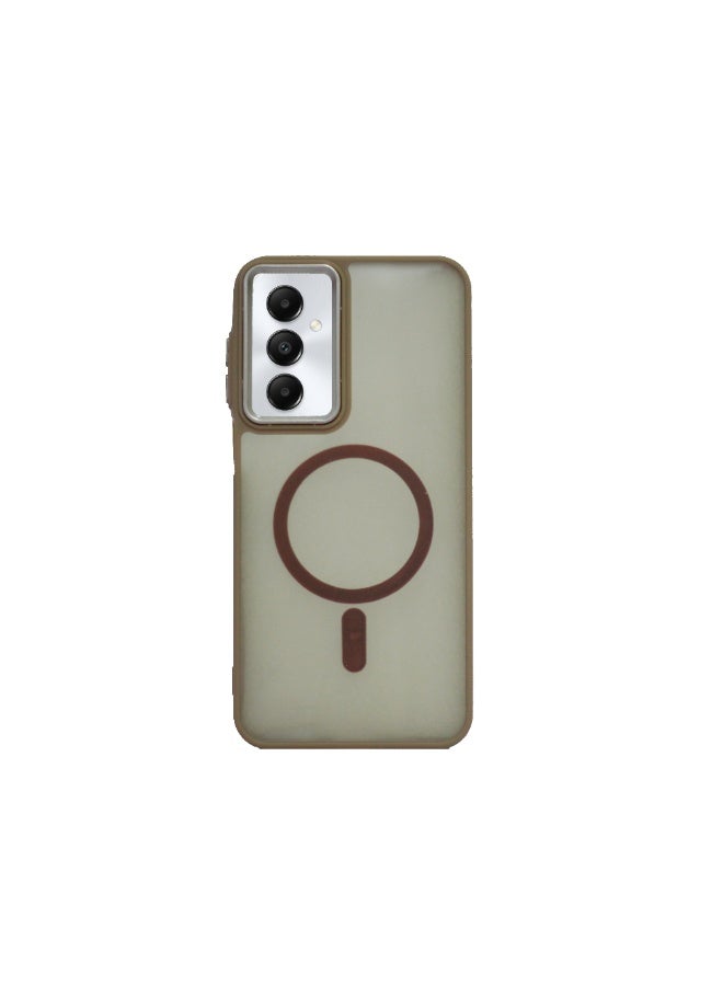 Samsung Galaxy A16 5G/4G Case - Slim & Lightweight Frosted Cover with Decorative Ring (Non-Magnetic, Not Compatible With MagSafe), Shockproof, Anti-Scratch, Full Protection - Brown