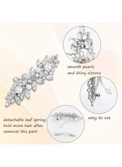 Deoot 4 Pcs Hair Barrettes For Women Rhinestone Hair Clips Flower Hair Barrettes Crystal Pearl French Hairpins Hair Clip Barrettes For Women Wedding Accessories  - Image 4