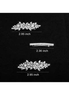 Deoot 4 Pcs Hair Barrettes For Women Rhinestone Hair Clips Flower Hair Barrettes Crystal Pearl French Hairpins Hair Clip Barrettes For Women Wedding Accessories  - Image 3