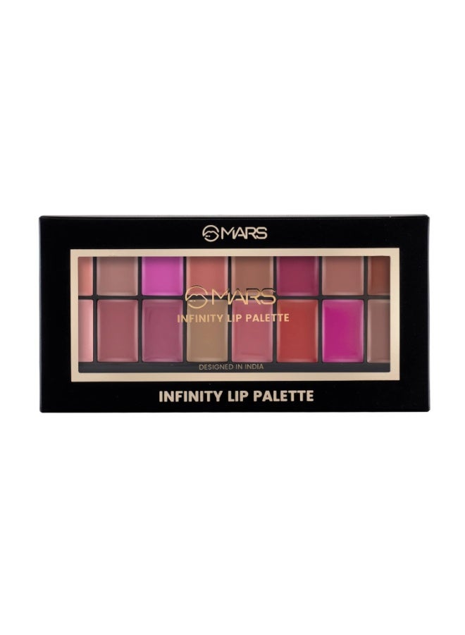 مارس باليت أحمر شفاه مارس إنفينيتي | شبه مطفي | 16 لونًا لألوان أحمر شفاه لا حصر لها | ملعقة تطبيق مجانية (36.0 جم) (03-متعدد الألوان) - Image 2