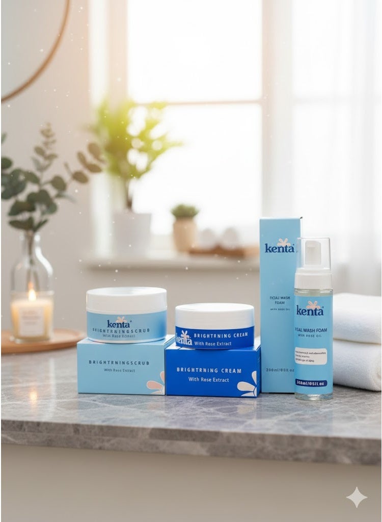 kenta The Kenta Rose Oil Collection, consisting of Kenta Cream, Foaming Wash, and Scrub – the secret to a naturally even, clear, and radiant complexion! - Image 2