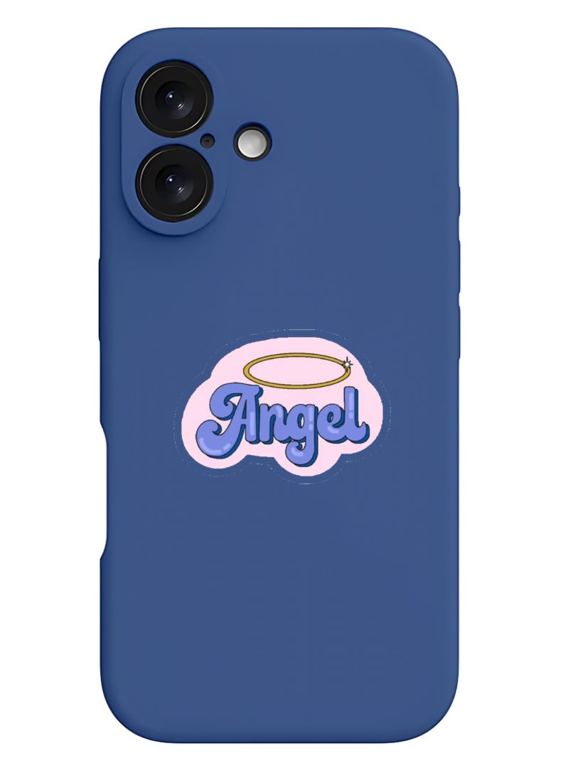 Theodor iPhone 16 Blue Protective Slim Fit Case Liquid Silicone Cover with Full Body Protection Anti-Scratch Shockproof Case For iPhone - Angel - Image 1