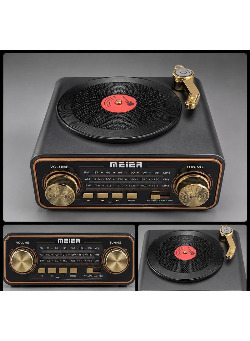 Radio with Bluetooth music player, 3 FM/AM/SW bands, Type C charging, USB input, TF card slot, and battery. - Image 4