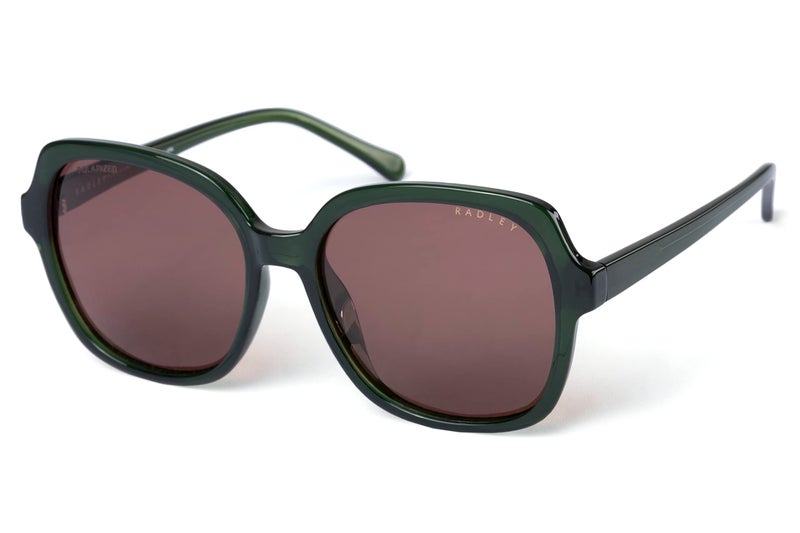 RADLEY London 6505 Polarized 70's Style Round Oversized Sunglasses, 57 mm, UV400 Protection, Palm Leaf Green - Image 1