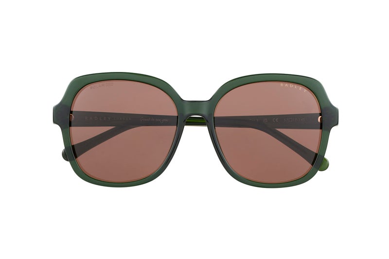 RADLEY London 6505 Polarized 70's Style Round Oversized Sunglasses, 57 mm, UV400 Protection, Palm Leaf Green - Image 2