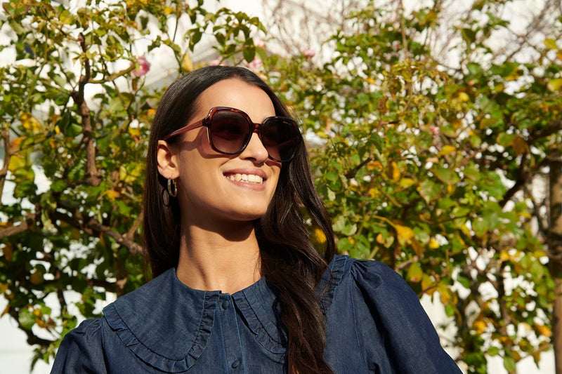 RADLEY London 6505 Polarized 70's Style Round Oversized Sunglasses, 57 mm, UV400 Protection, Palm Leaf Green - Image 4