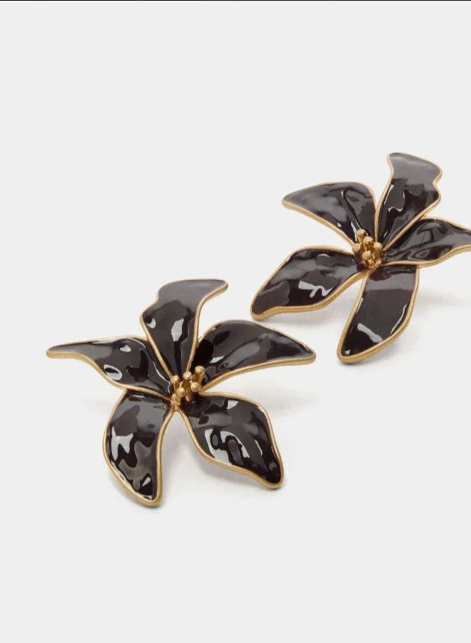 بارفوا أقراط زهور بالمينا متعددة الألوان