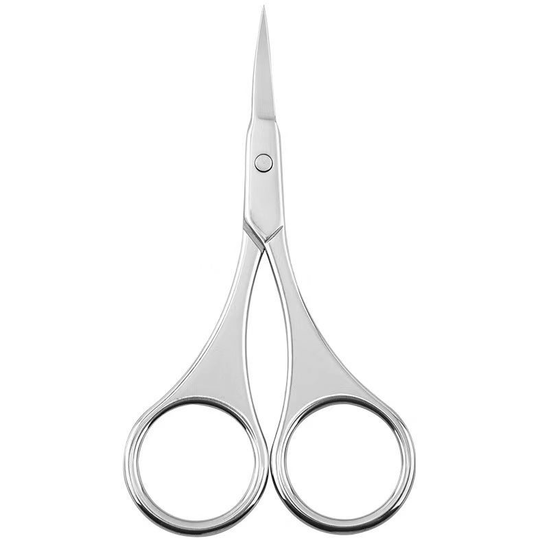 Stainless Steel Round Head Nose Hair Trimmer Beard Trimmer Men'S Trimmer Manual Small Scissors Small Portable Beard Trimmer - Image 1