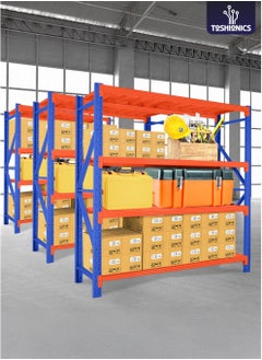 Toshionics 4-Tier Storage Shelf Heavy Duty Rack Industrial Warehouse and Garage Shelving Unit Ideal for Home Garages Warehouses Workshops Retail Stockrooms Construction Sites Industrial Storage Logistics Centers Shops and Showrooms 200kg Load Capacity per Shelf 200 x 60 x 200cm  - Image 4