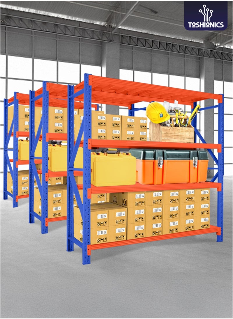 Toshionics 4-Tier Storage Shelf Heavy Duty Rack Industrial Warehouse and Garage Shelving Unit Ideal for Home Garages Kitchen Pantries Warehouses Workshops Retail Stockrooms Supermarkets Construction Sites Industrial Storage Logistics Centers Shops and Showrooms Adjustable Durable Easy to Install 200kg Load Capacity per Shelf 200 x 60 x 200cm  - Image 4