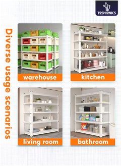 Toshionics 4-Tier Storage Shelf Heavy Duty Rack Industrial Warehouse and Garage Shelving Unit Ideal for Home Garages Warehouses Workshops Retail Stockrooms Construction Sites Industrial Storage Logistics Centers Shops and Showrooms 200kg Load Capacity per Shelf 200 x 60 x 200cm  - Image 5