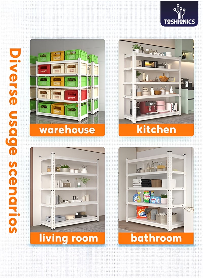 Toshionics 4-Tier Storage Shelf Heavy Duty Rack Industrial Warehouse and Garage Shelving Unit Ideal for Home Garages Kitchen Pantries Warehouses Workshops Retail Stockrooms Supermarkets Construction Sites Industrial Storage Logistics Centers Shops and Showrooms Adjustable Durable Easy to Install 200kg Load Capacity per Shelf 200 x 60 x 200cm  - Image 5